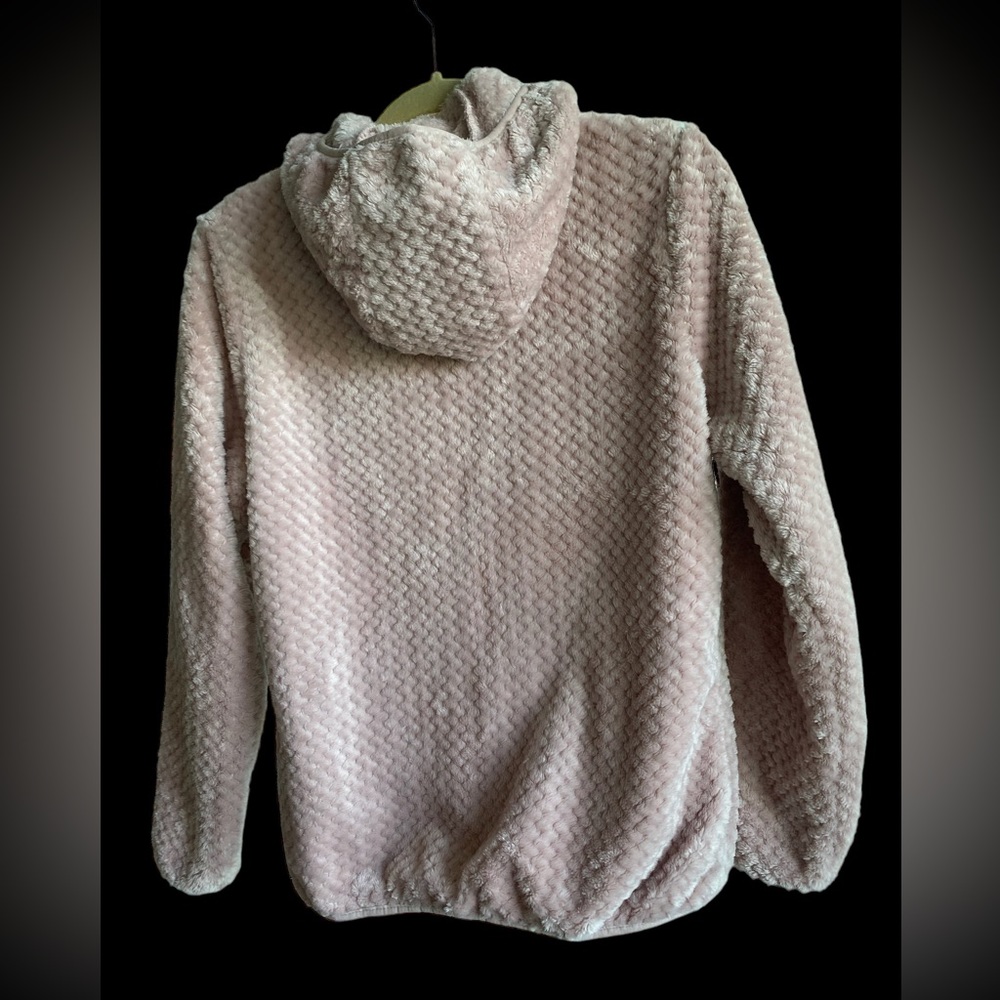 NEW BALANCE blush pink faux fur-look hoodie SIZE M never worn - Picture 3 of 13